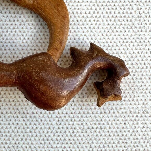 Vintage Wooden Dragon Pin - Picture 6 of 7